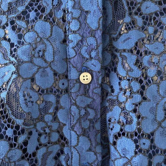 J Crew Blue Lace Button-down Shirt Size 24 - Picture 2 of 5